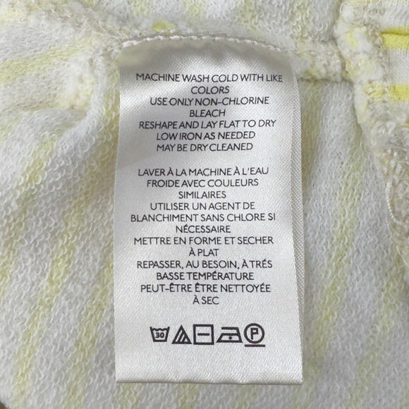 Pilcro Anthropologie Yellow Striped Grommet V-Neck Pullover Top Size S - Picture 5 of 11